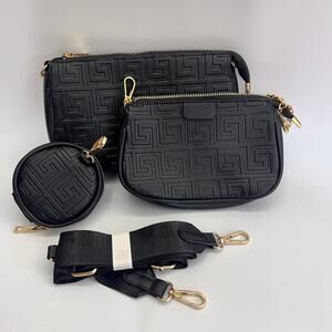 Ardene 2-in-1 Black Faux Leather Crossbody Bag